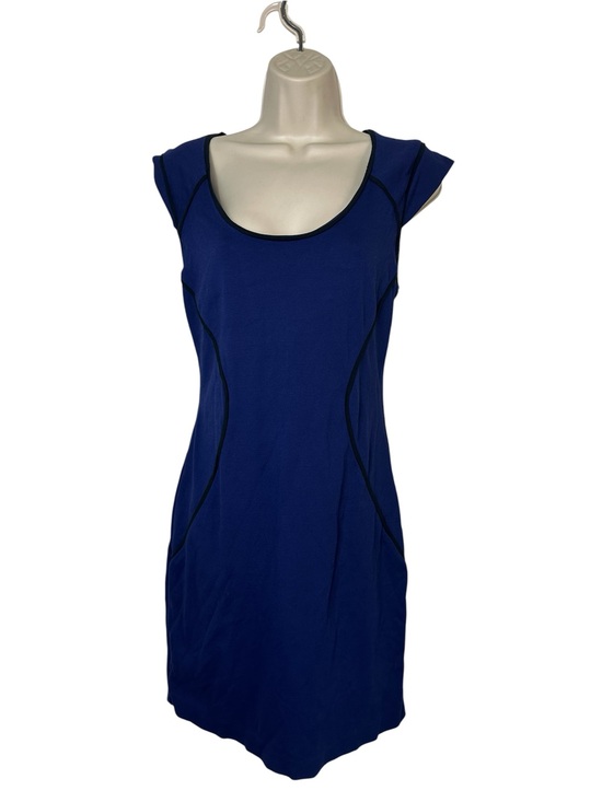 Express Dresses & Skirts - Express Royal Blue Scoop Neck Cap Sleeve Mini Dress with Black Piping